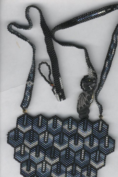 peyote stitch necklace/bib by Black Feather
