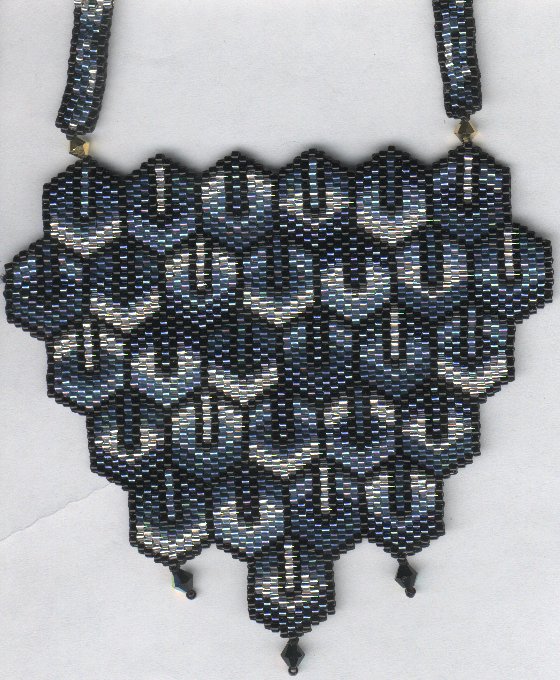 peyote stitch dragon scale necklace by Black Feather