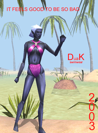 DuaK swimwear ad featuring Elvalinia!!!