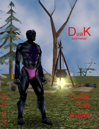 DuaK swimwear ad featuring the Silent Monk!!!
